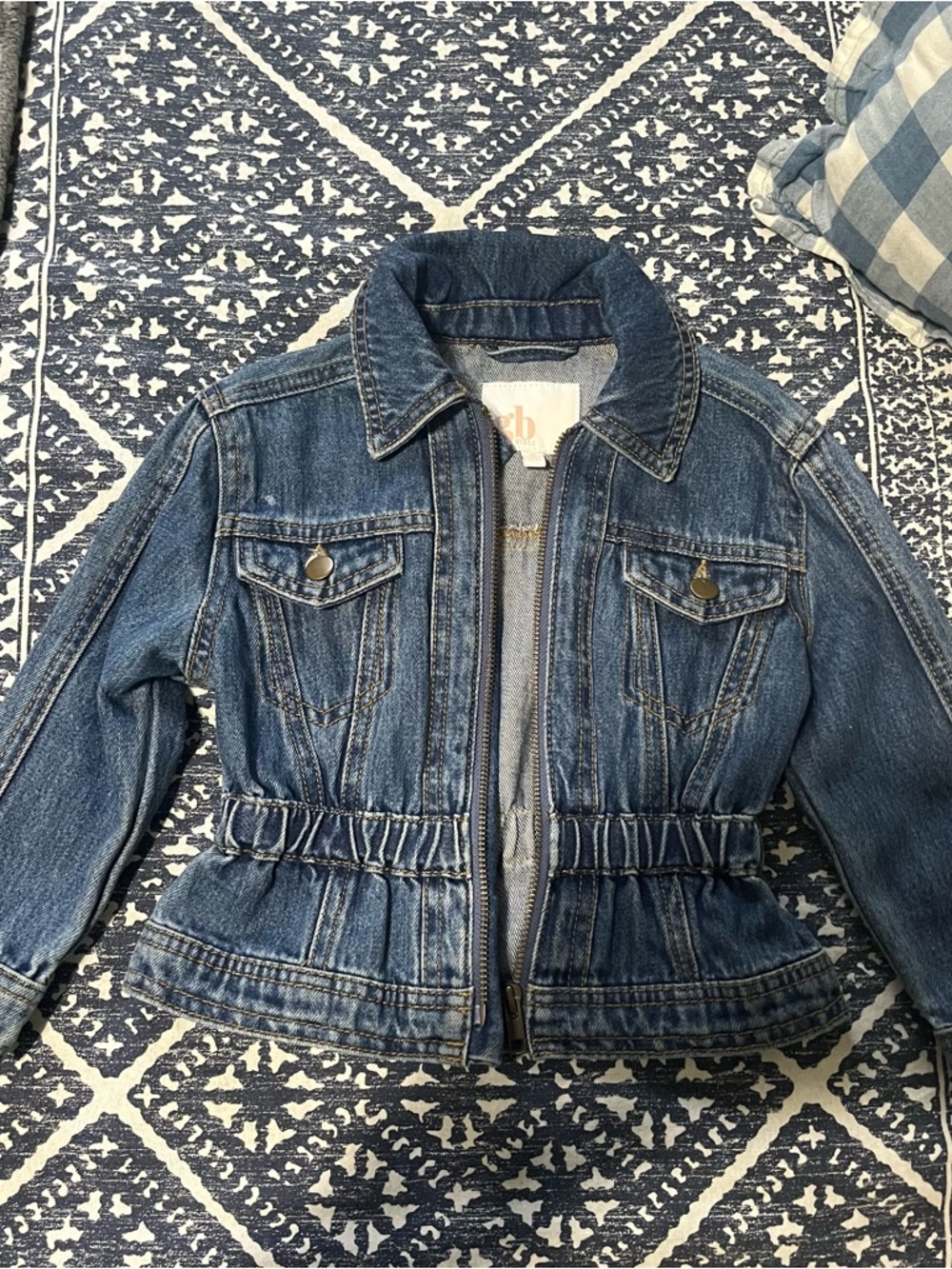 🎇 100% Cotton GB Girls Denim Blue Jean Jacket for Toddlers Size 3T 🧨🎆 - Picture 2 of 8